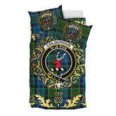 Colquhoun 02 Tartan Crest Bedding Set - Golden Thistle Style